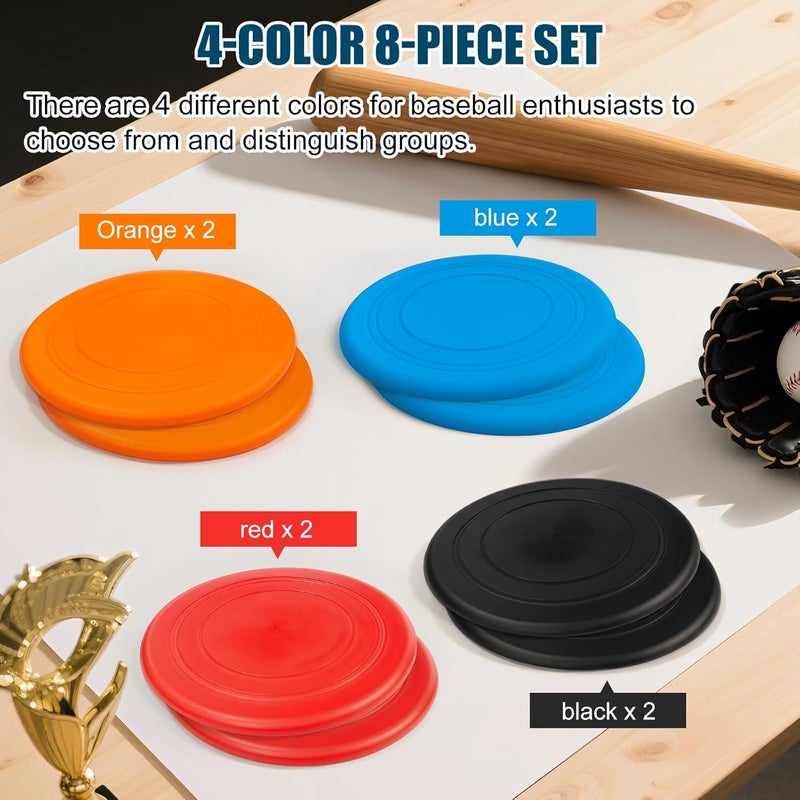 Kivan Base 8Pcs Swing Disk Baseball Swing Trainer, 7 Inch Colorful Softball Training Equipment for Batting Mechanics & Swing Analysis, Lightweight Durable Hitting Aid for Baseball & Softball Players - Image 5